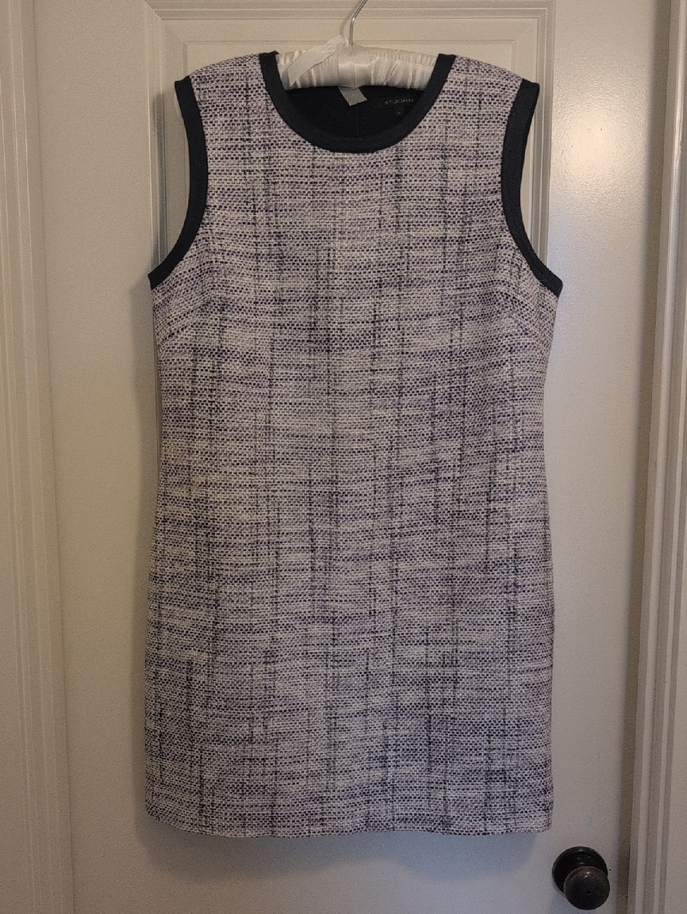 St John Sleeveless Dress Blue And White